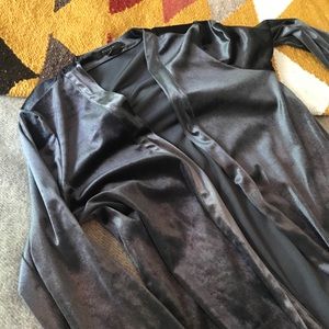 Stretch velvet duster